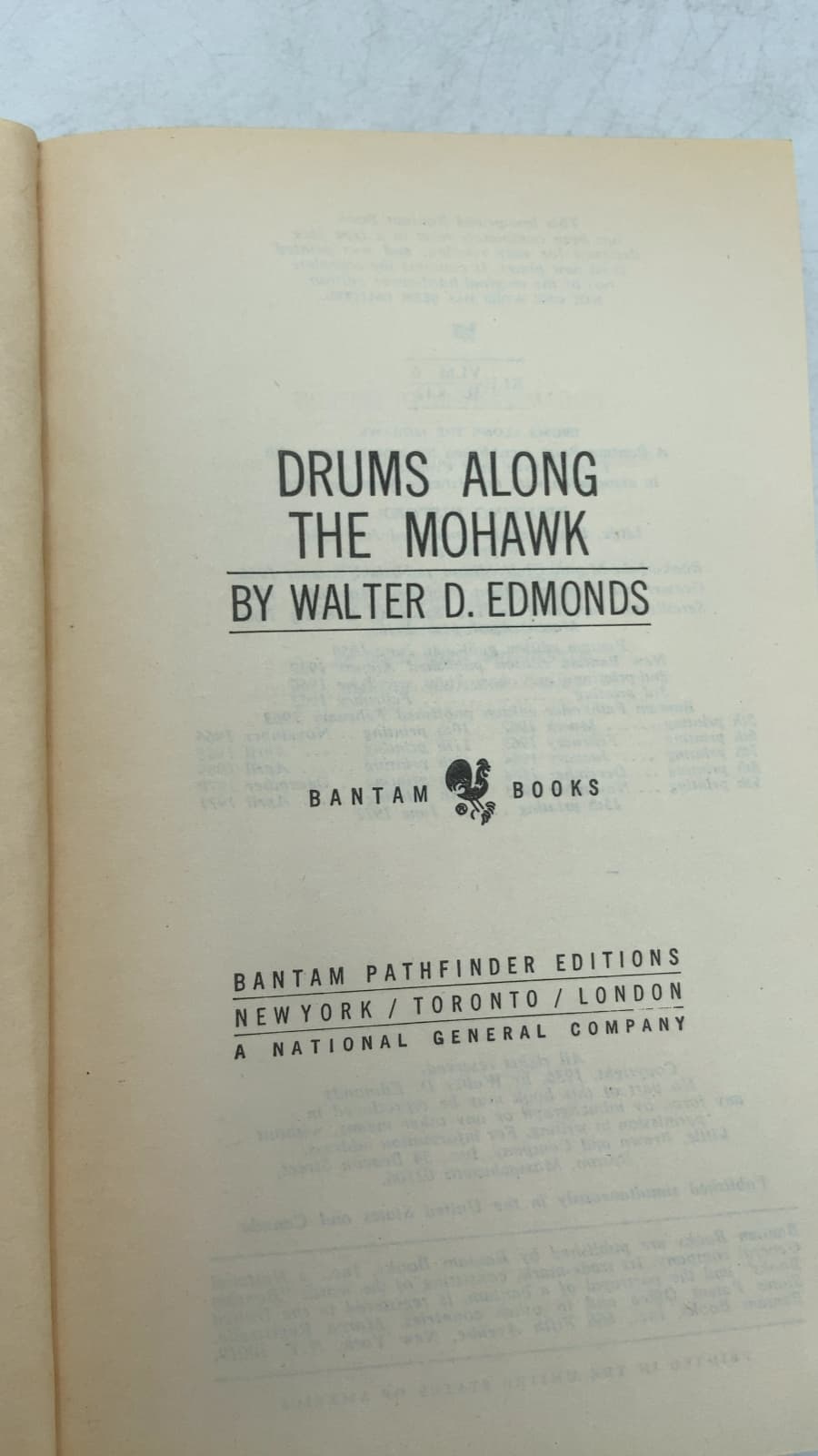 Drums Along THE Mohawk by Walter D. Edmonds - title page