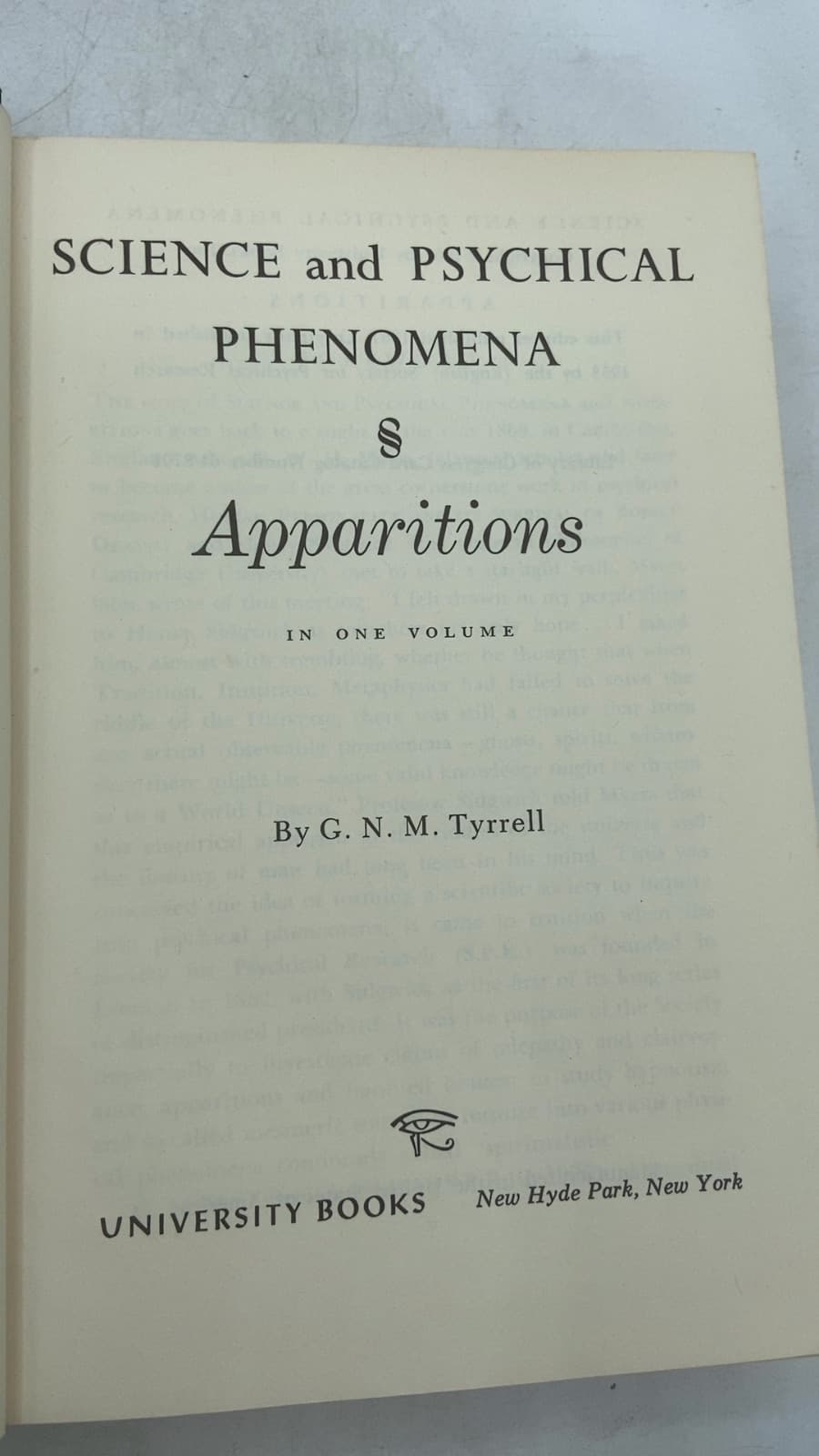 Science and Psychical Phenomena: Apparitions by G. N. M. Tyrrell - title page