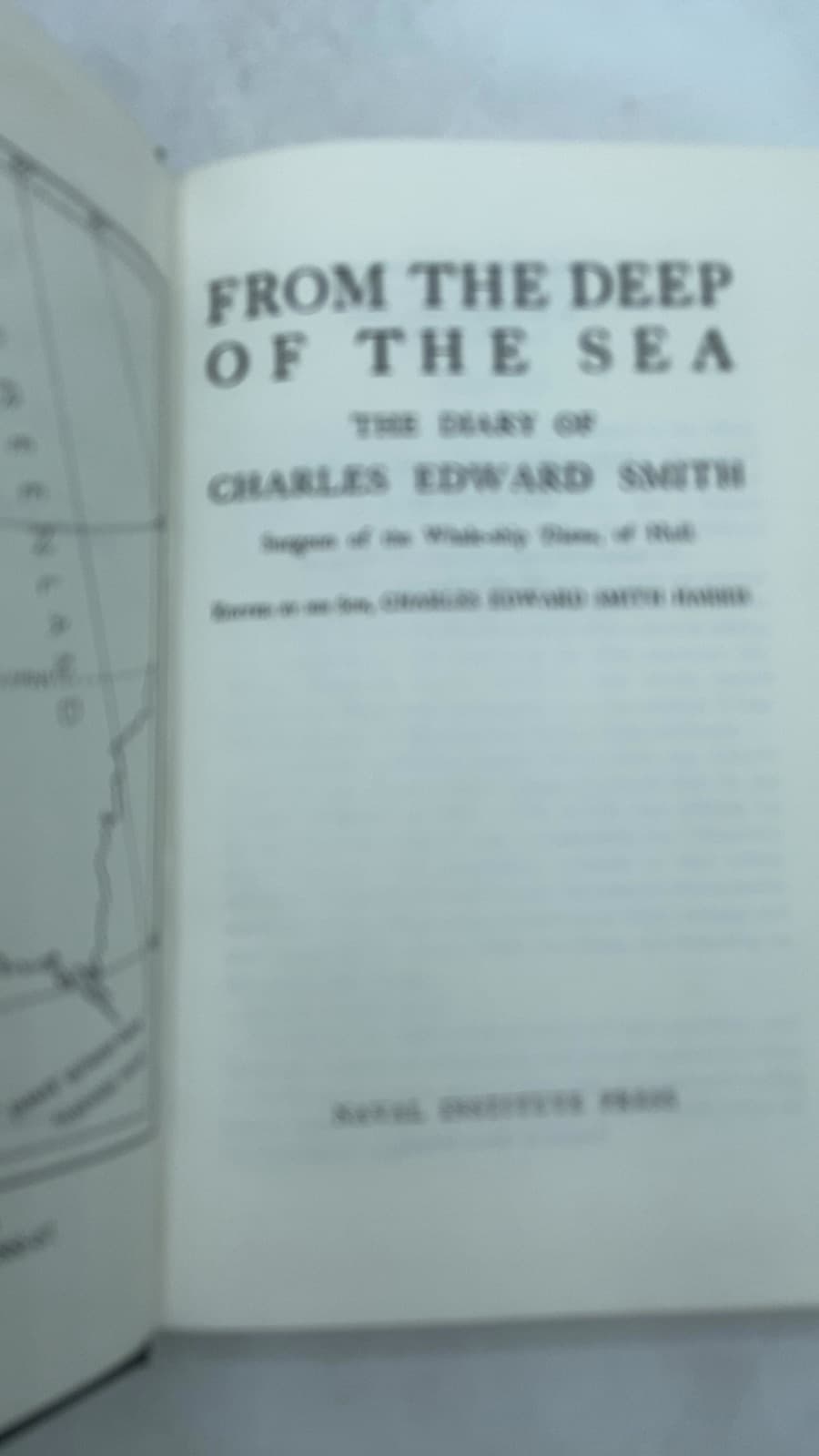 From the Deep of the Sea: The Diary of Charles Edward Smith by Charles Edward Smith - title page