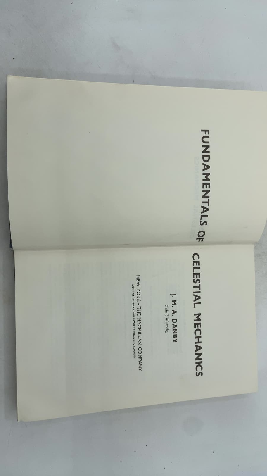Fundamentals of Celestial Mechanics by J. M. A. Danby - title page