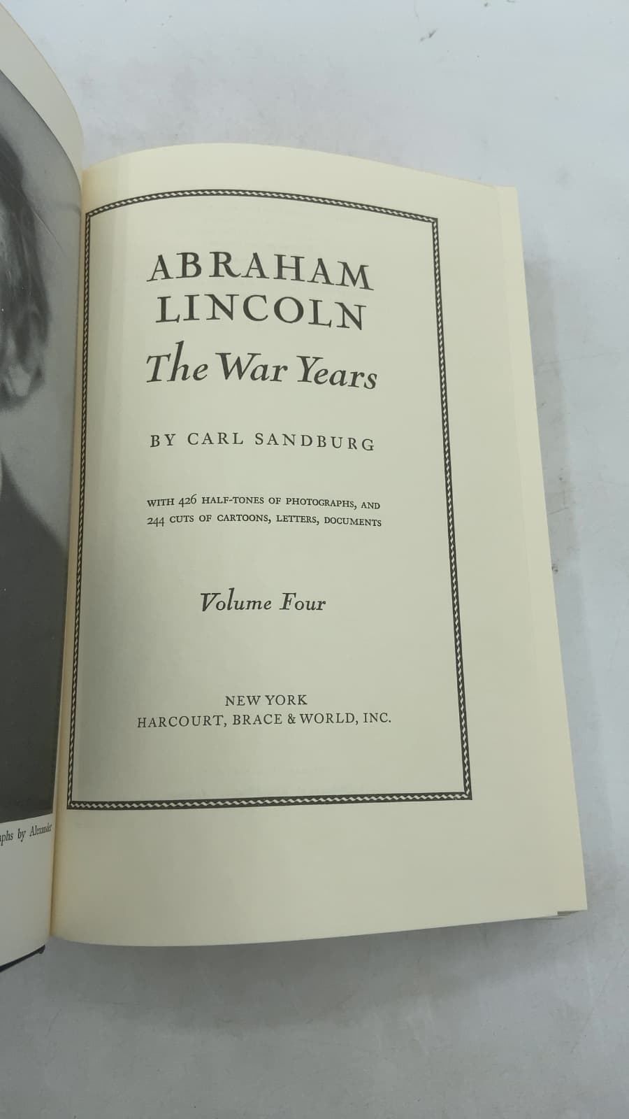 Abraham Lincoln: The War Years, Volume Four by Carl Sandburg - title page