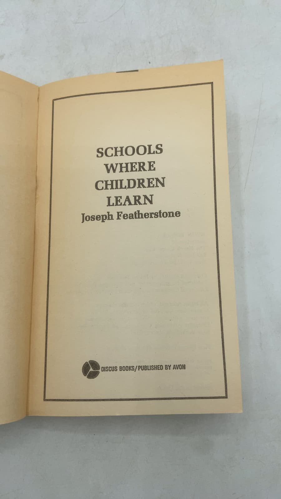 Schools Where Children Learn by Joseph Featherstone - title page