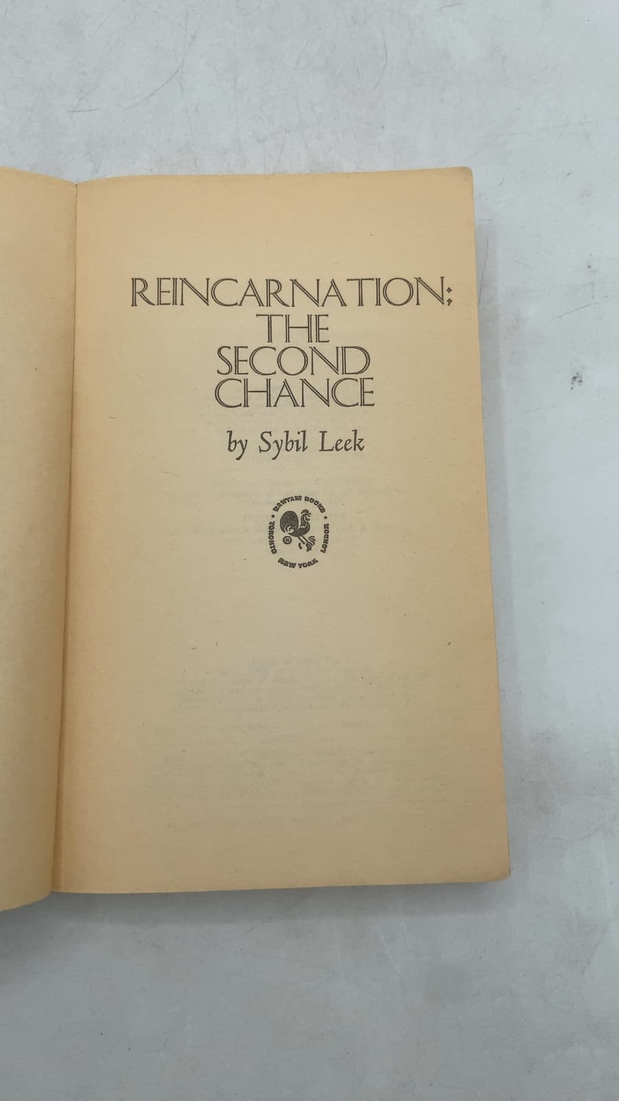 Reincarnation: THE Second Chance by Sybil Leek - title page
