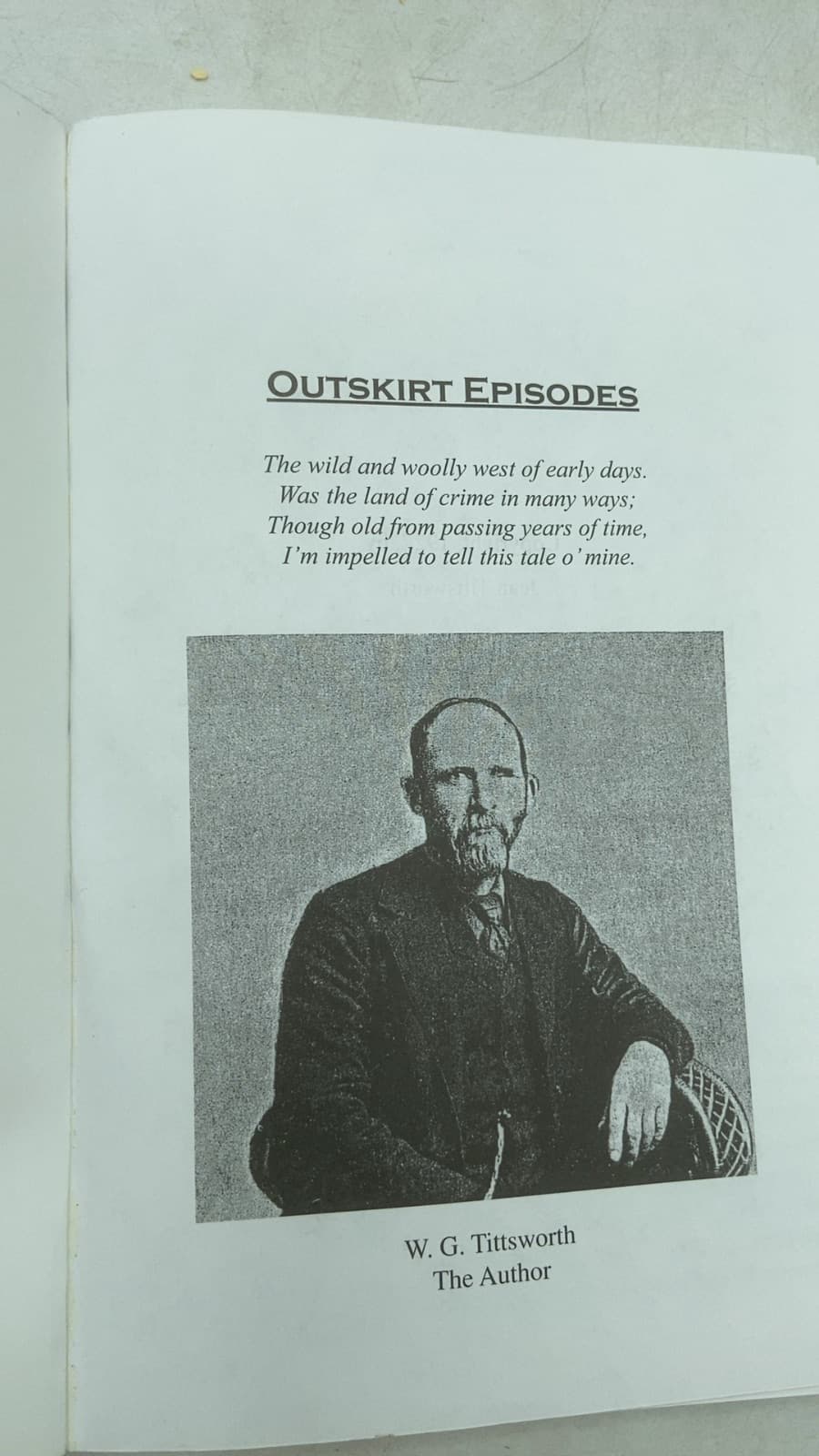 Outskirt Episodes by William G. Tittsworth - title page