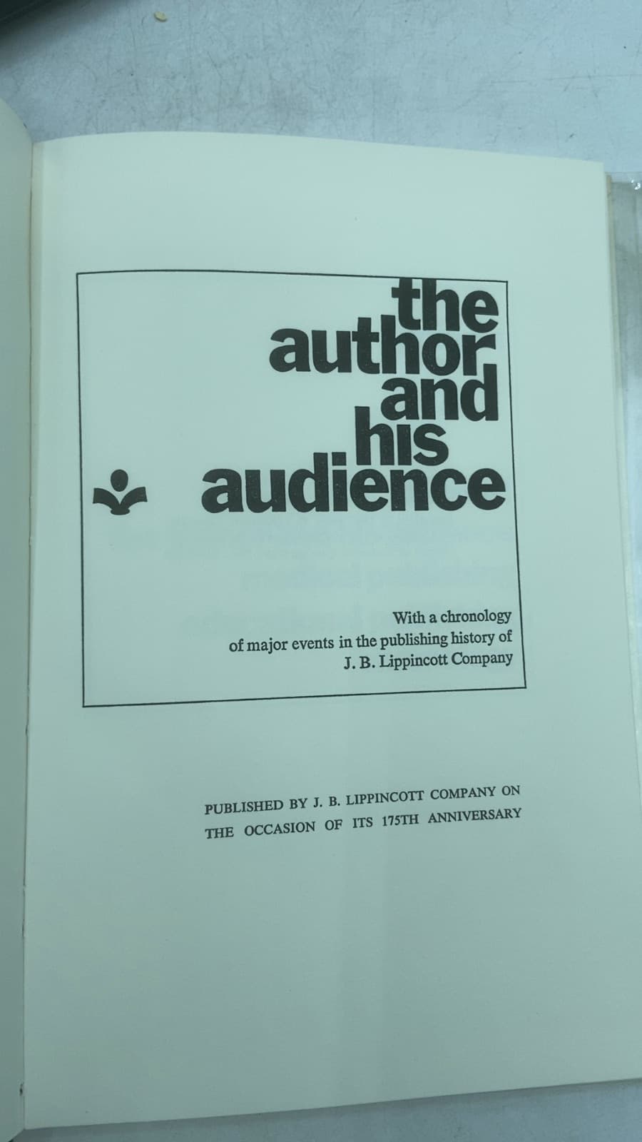 the author and his audience - title page