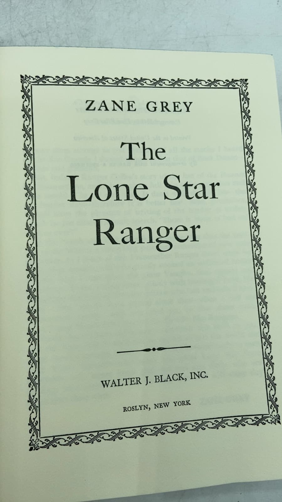 The Lone Star Ranger by Zane Grey - title page