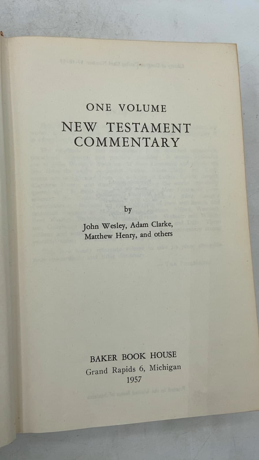 One Volume New Testament Commentary by John Wesley, Adam Clarke, Matthew Henry, and others - title page