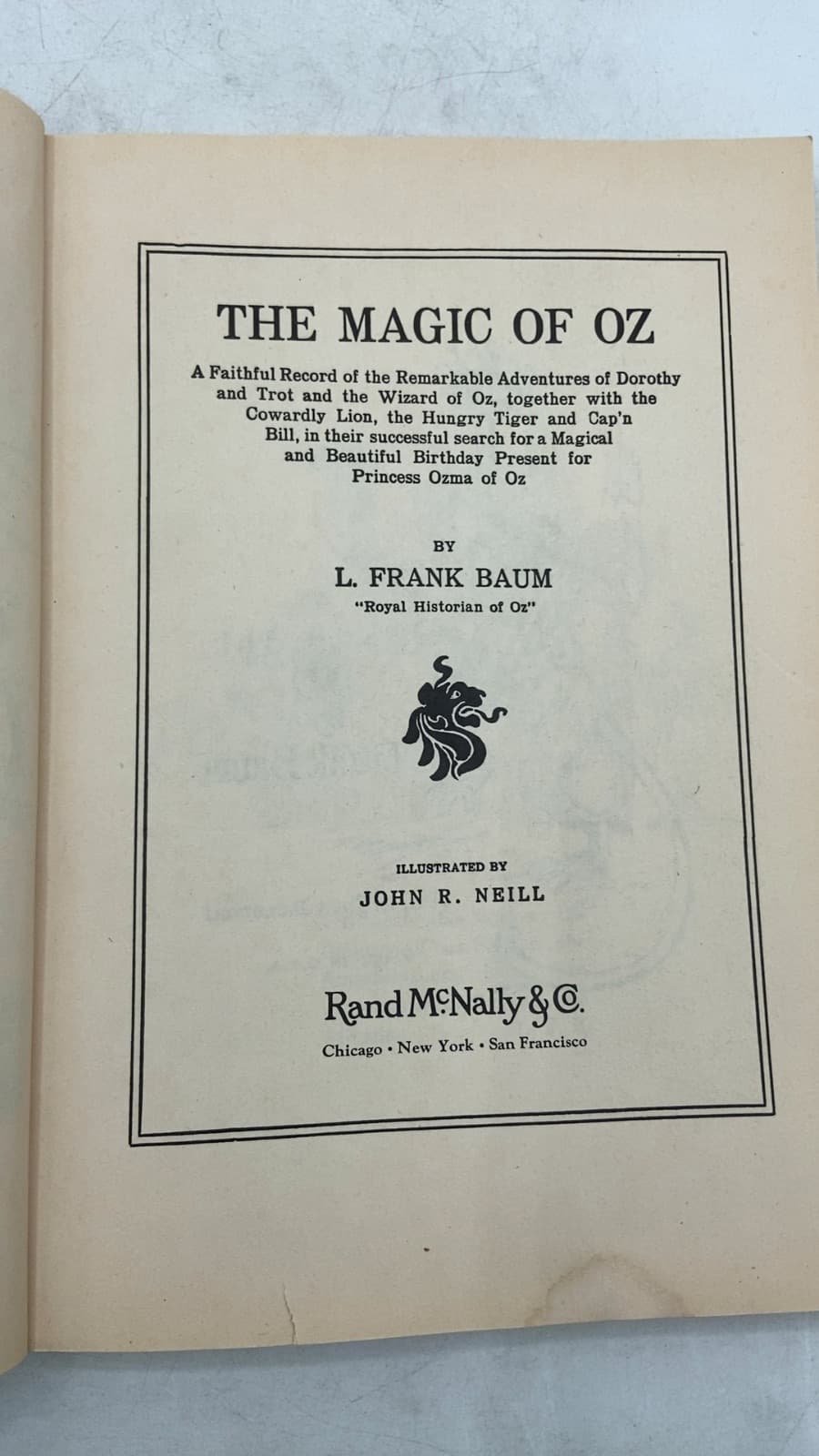 The Magic of Oz by L. Frank Baum - title page