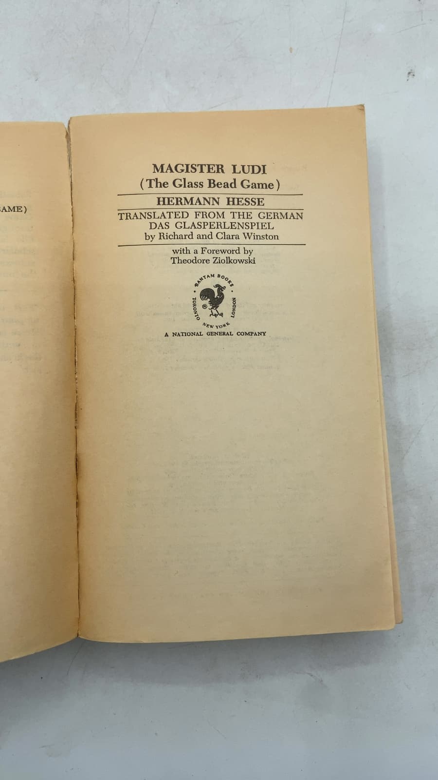 Magister Ludi (The Glass Bead Game) by Hermann Hesse - title page