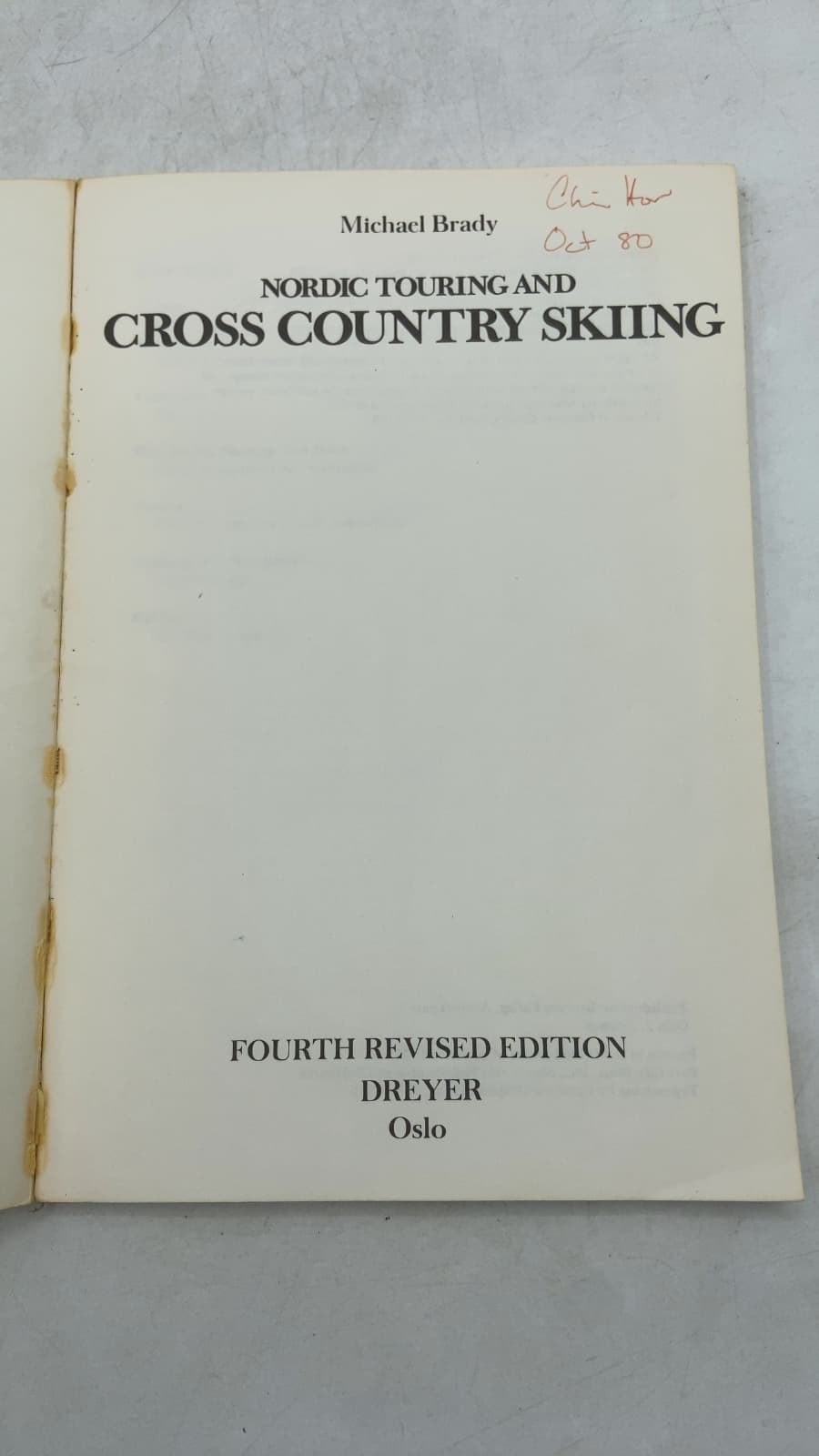 Nordic Touring and Cross Country Skiing by Michael Brady - title page