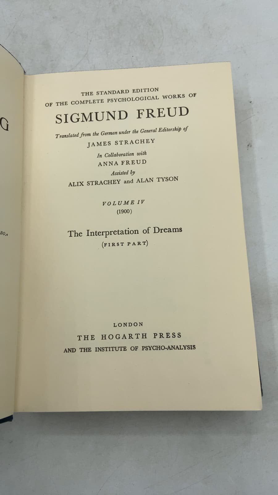 The Interpretation of Dreams (First Part) by Sigmund Freud - title page