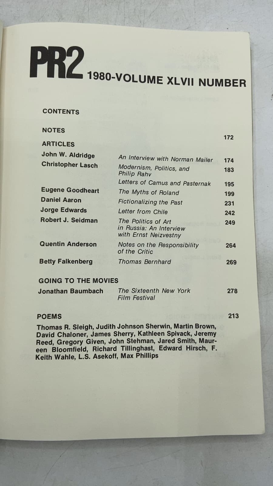 Partisan Review 2, 1980-Volume XLVII Number 2 by William Phillips and Edith Kurzweil (Editors) - title page
