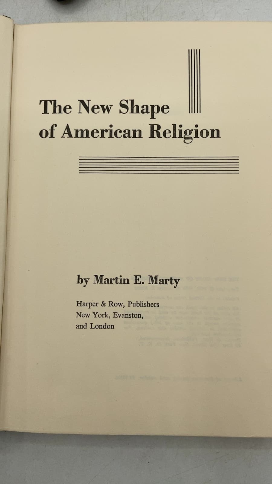 The New Shape of American Religion by Martin E. Marty - title page