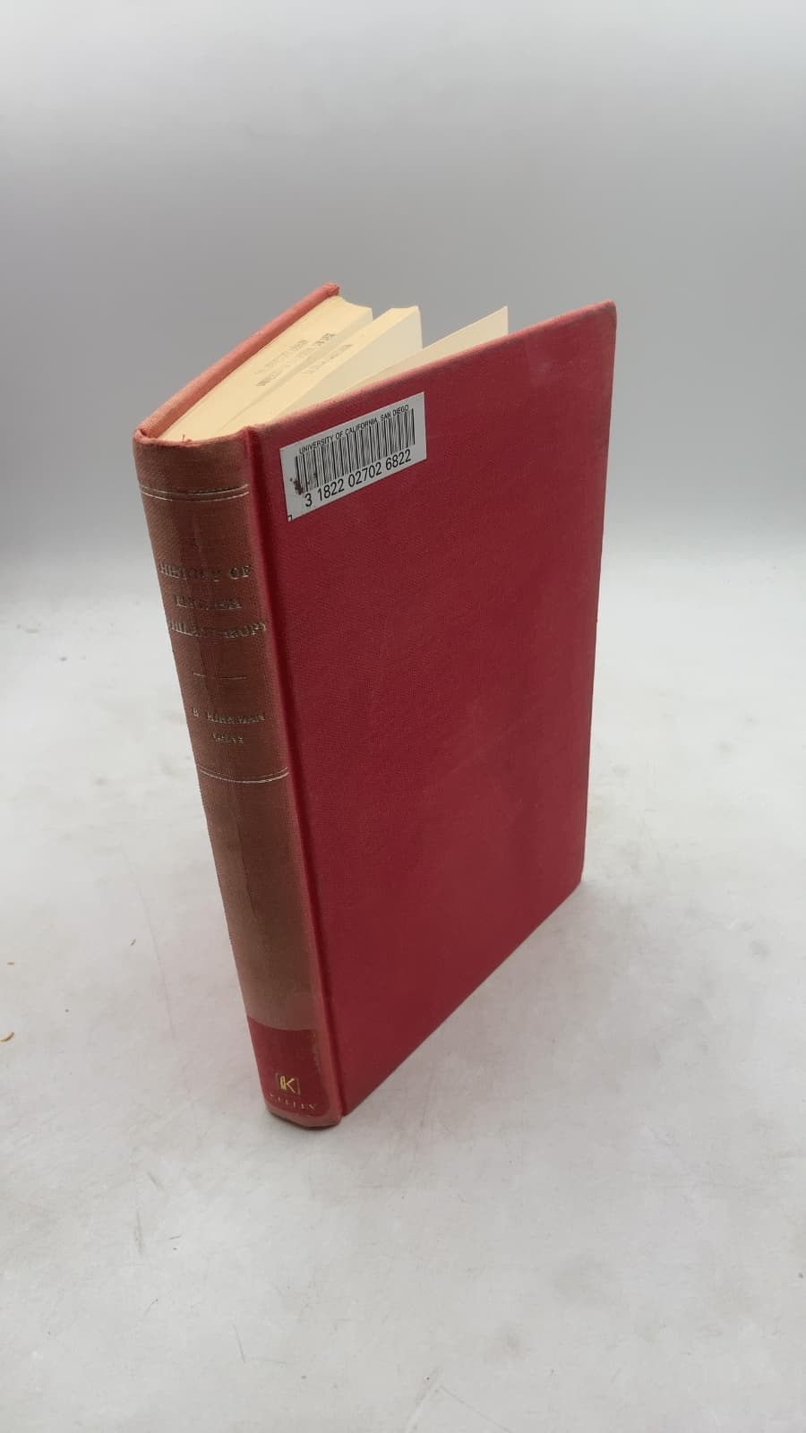 A History of English Philanthropy: From the Dissolution of the Monasteries to the Taking of the First Census by B. Kirkman Gray - front cover