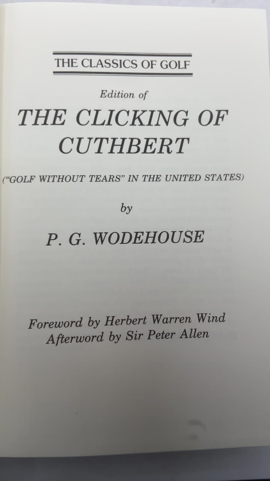 THE Clicking OF Cuthbert by P. G. Wodehouse - title page