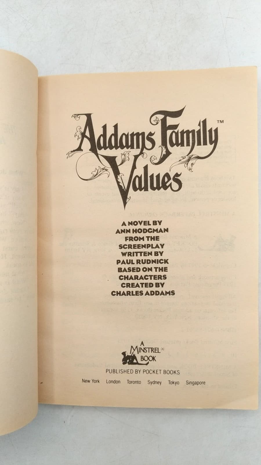 Addams Family Values by Ann Hodgman - title page