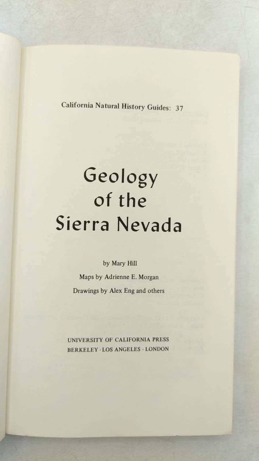 Geology of the Sierra Nevada by Mary Hill - title page