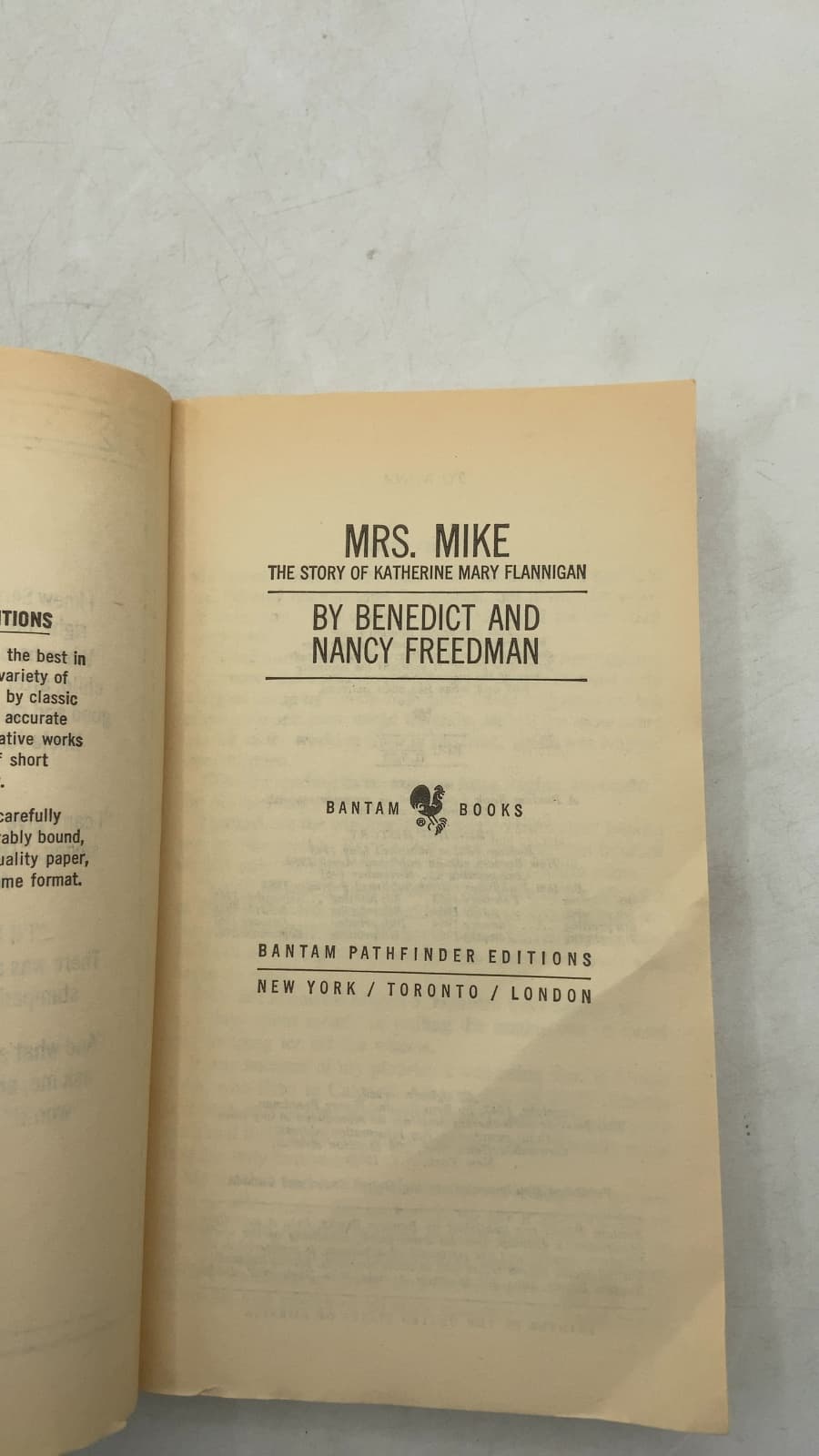 Mrs. Mike by Benedict and Nancy Freedman - title page