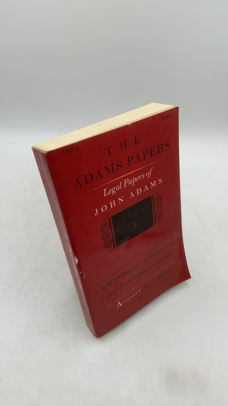 The Adams Papers: Legal Papers of John Adams, Volume I by L. H. Butterfield, L. Kinvin Wroth, and Hiller B. Zobel - front cover
