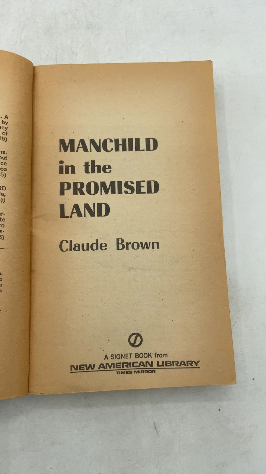 Manchild IN THE Promised Land by Claude Brown - title page