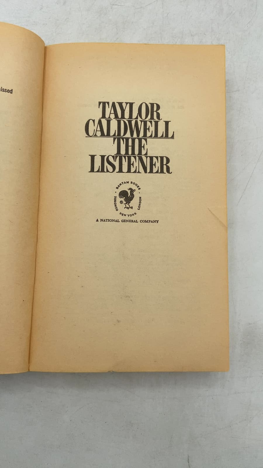 The Listener by Taylor Caldwell - title page