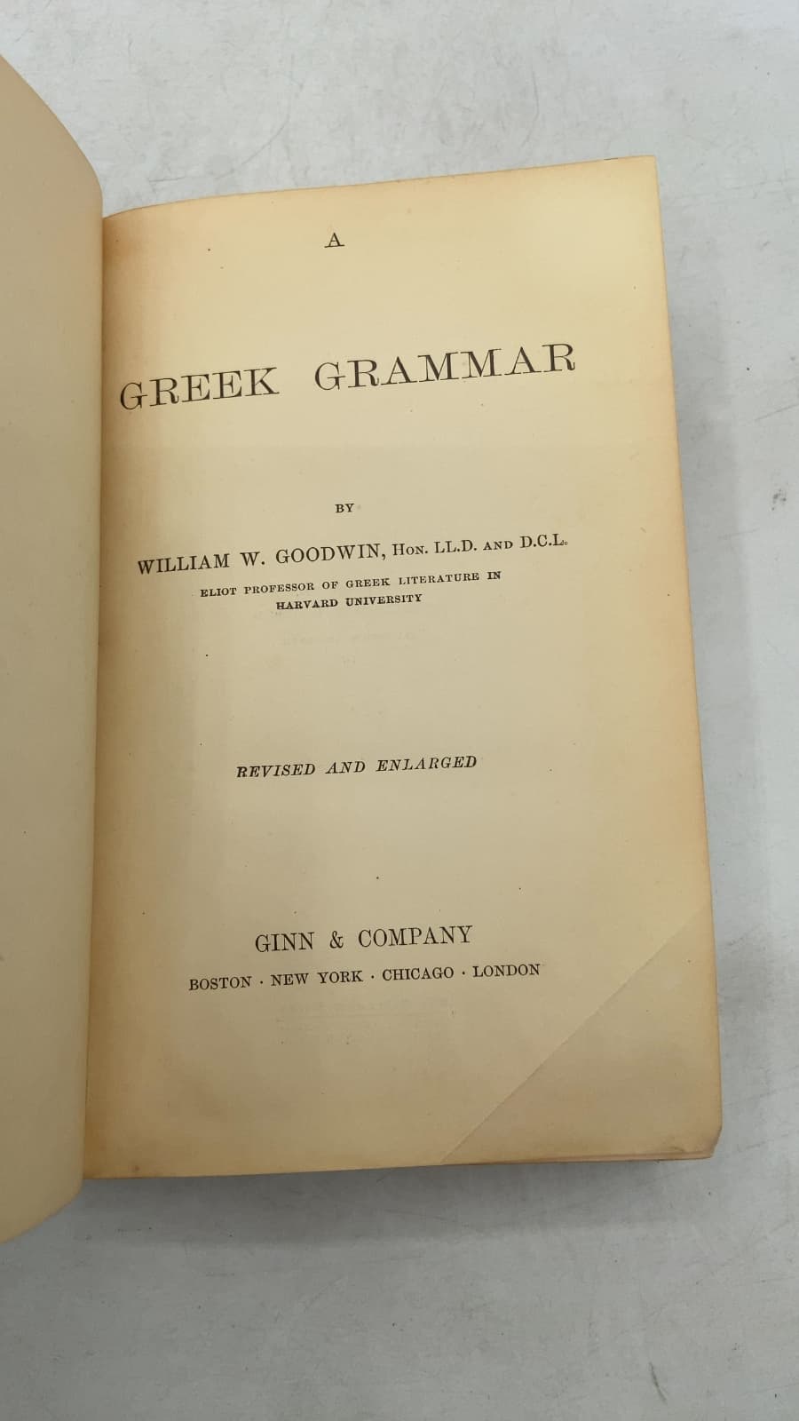 A Greek Grammar by William W. Goodwin - title page