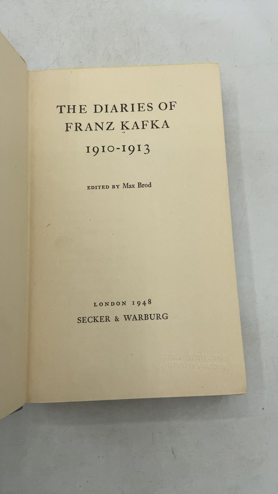 The Diaries of Franz Kafka 1910-1913 by Franz Kafka - title page