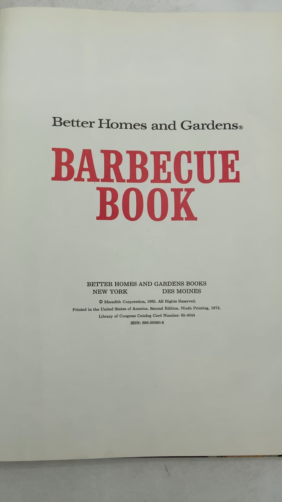 Better Homes & Gardens Barbecue Book - title page