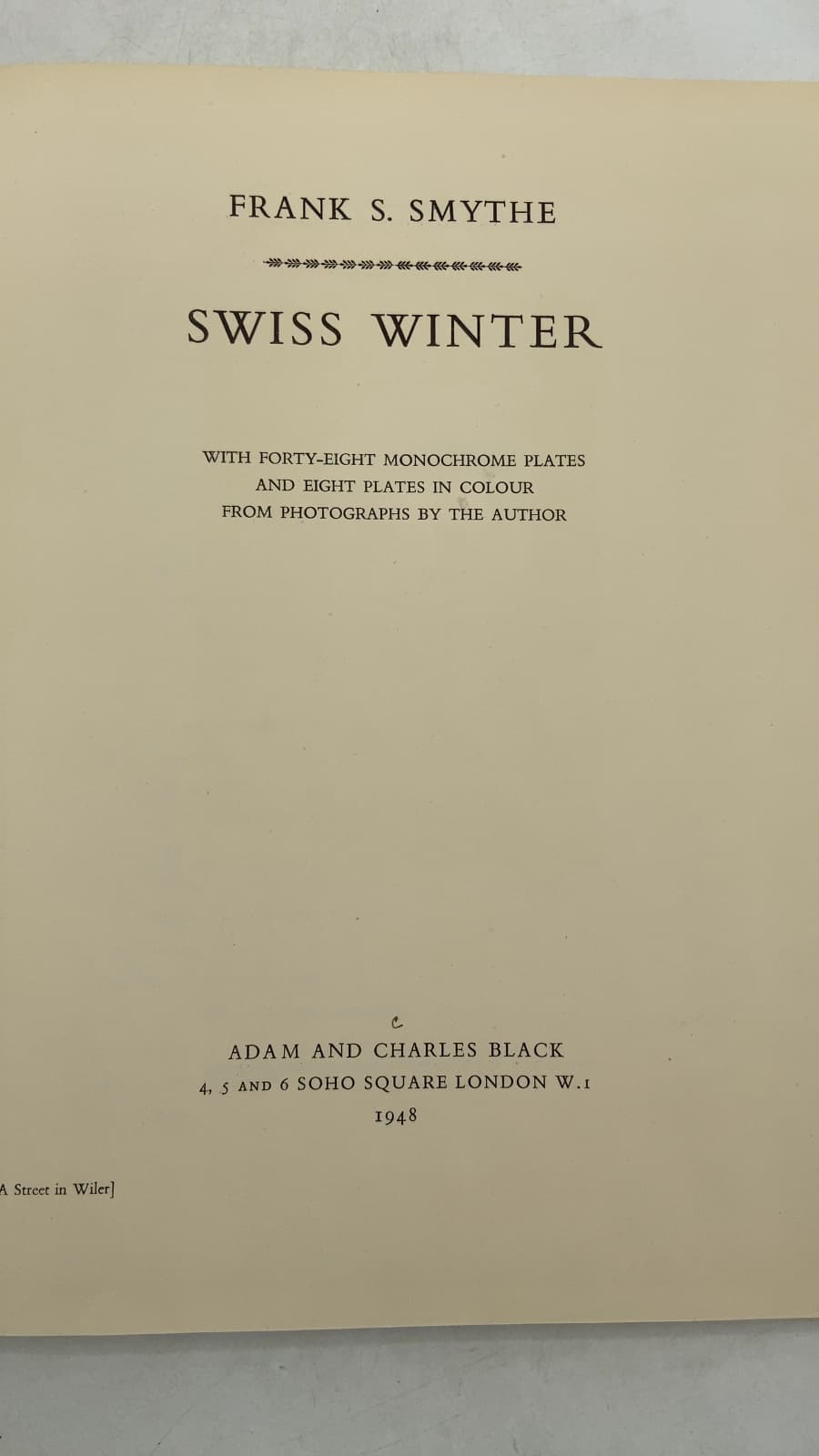 Swiss Winter by Frank S. Smythe - title page