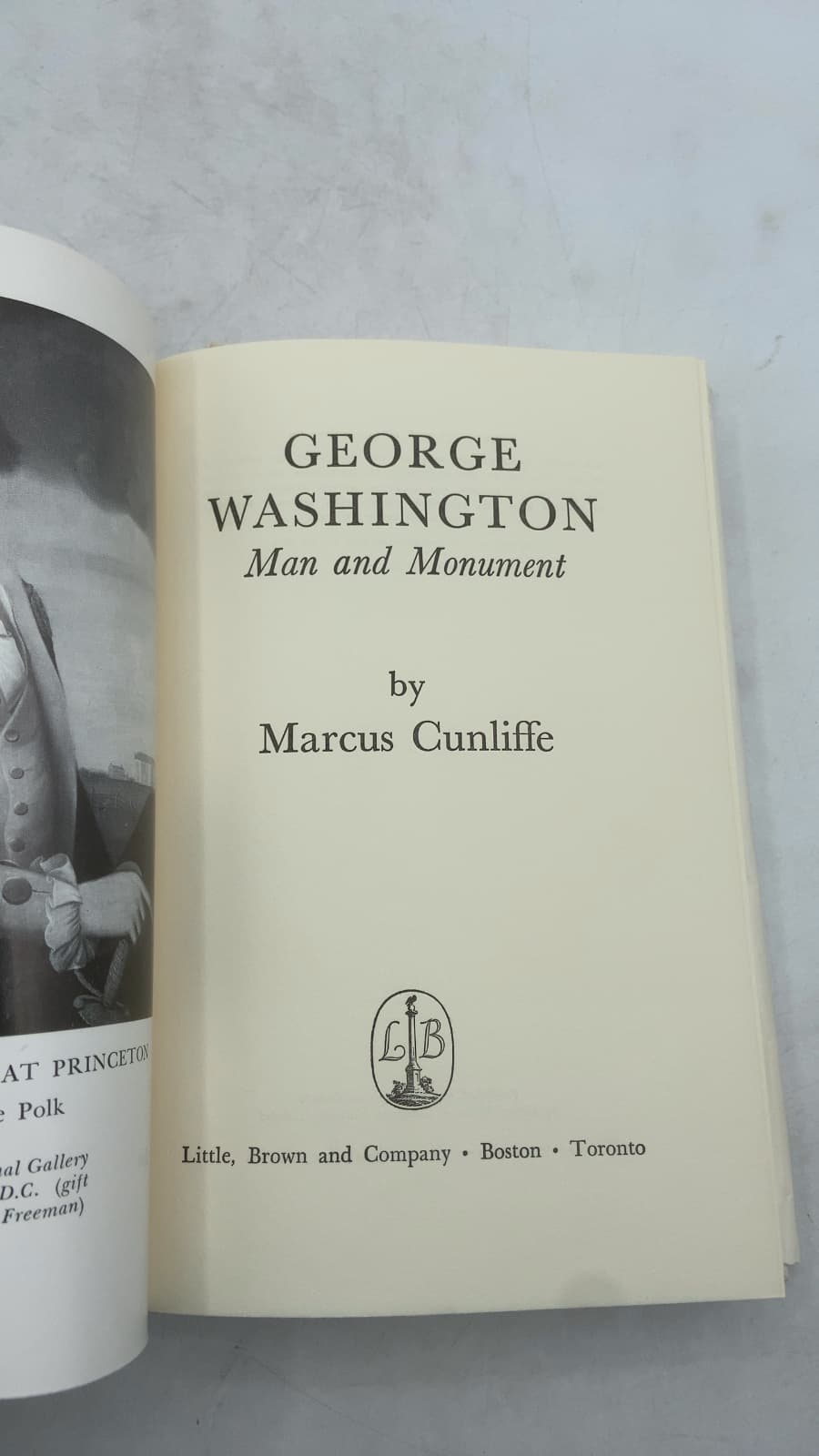 George Washington: Man and Monument by Marcus Cunliffe - title page