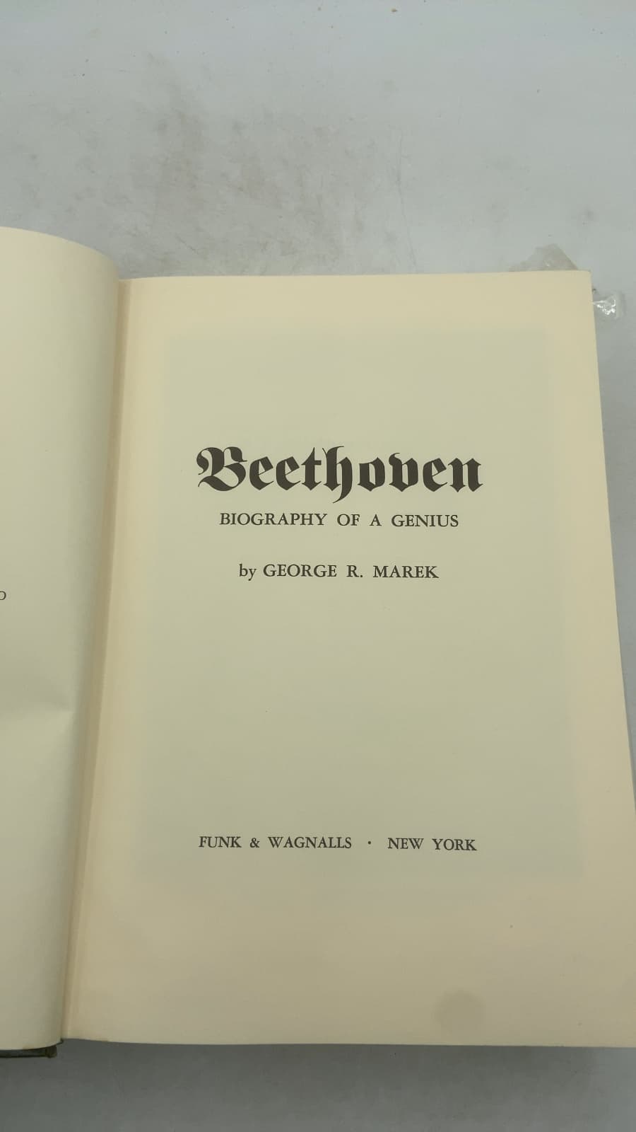 Beethoven: Biography of a Genius by George R. Marek - title page