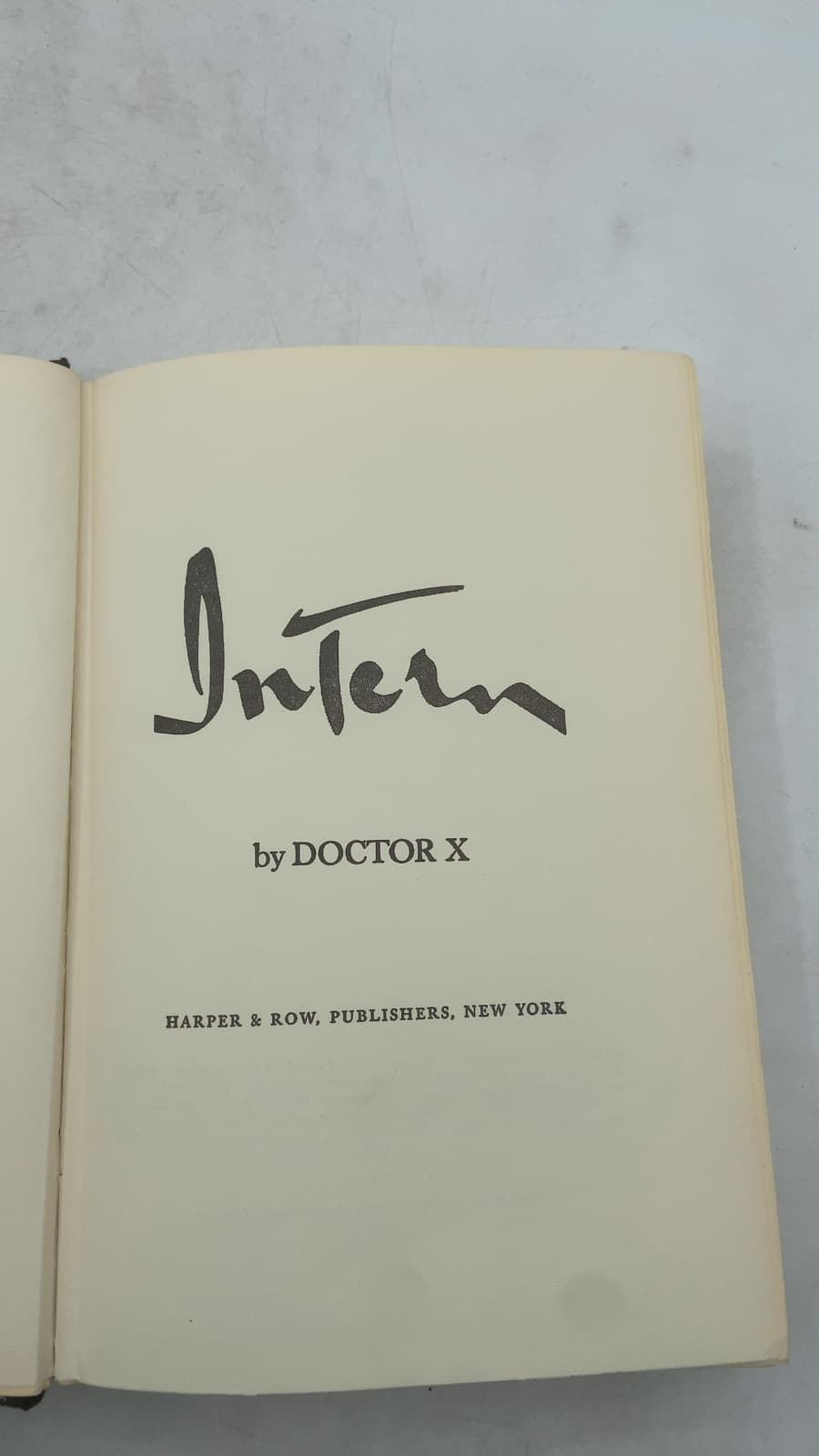 Intern by Doctor X - title page