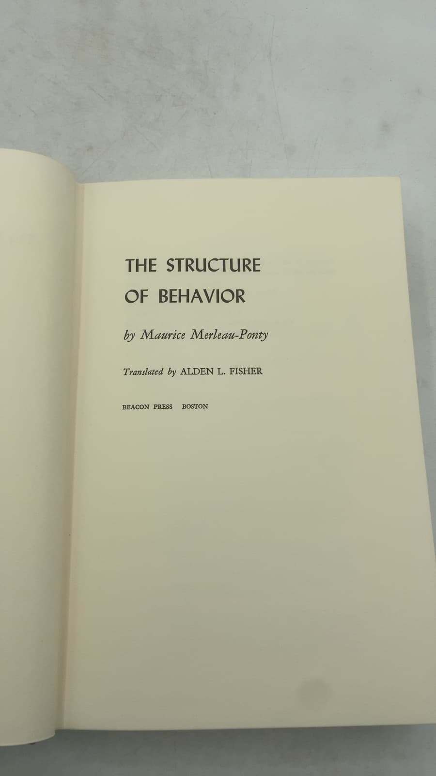 THE Structure OF Behavior by Maurice Merleau-Ponty - title page