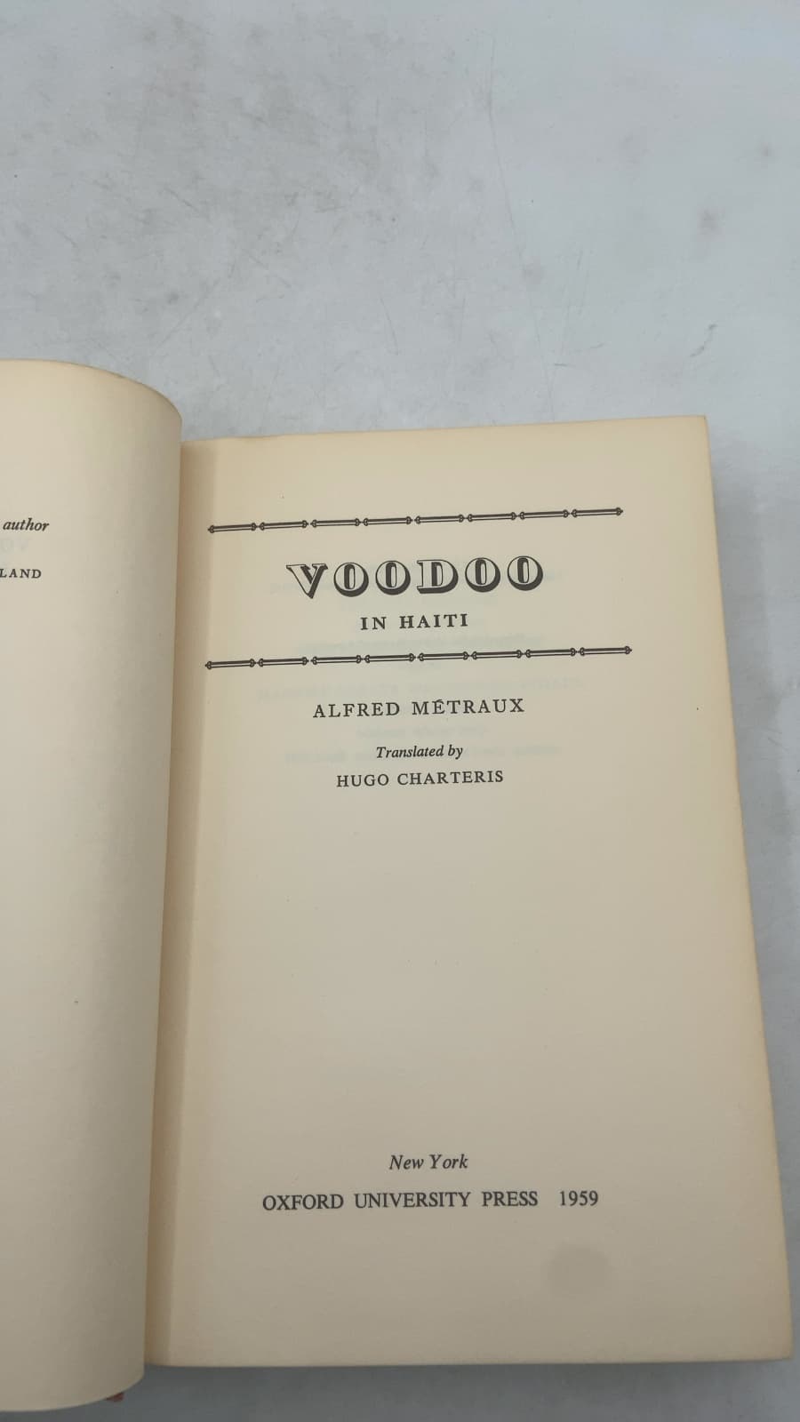 Voodoo in Haiti by Alfred Metraux - title page