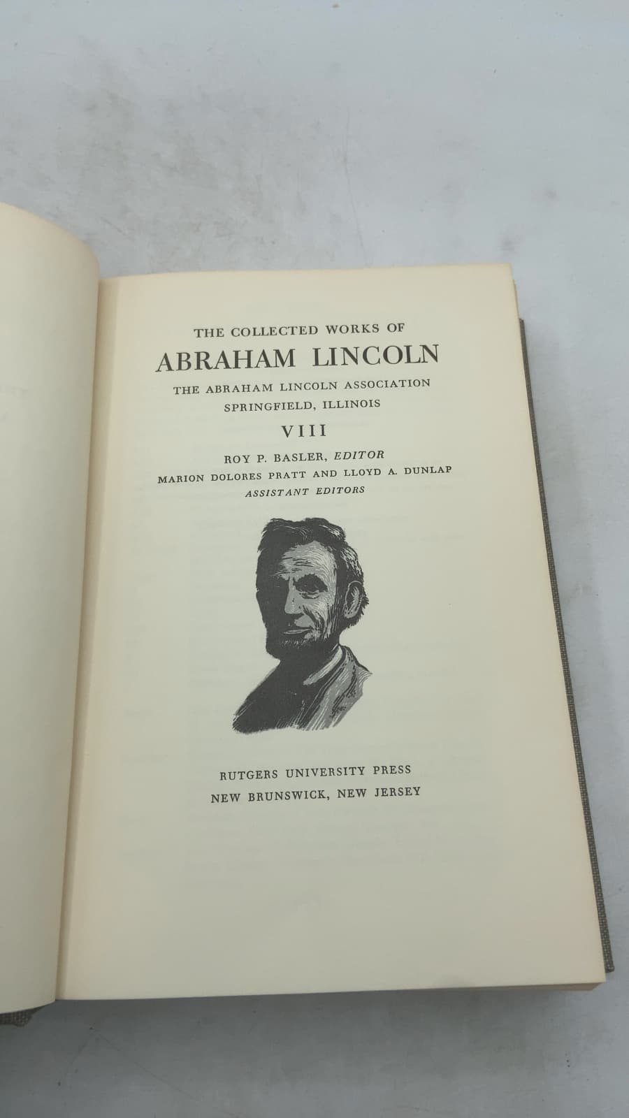 The Collected Works of Abraham Lincoln VIII by Abraham Lincoln (Roy P. Basler, Editor) - title page