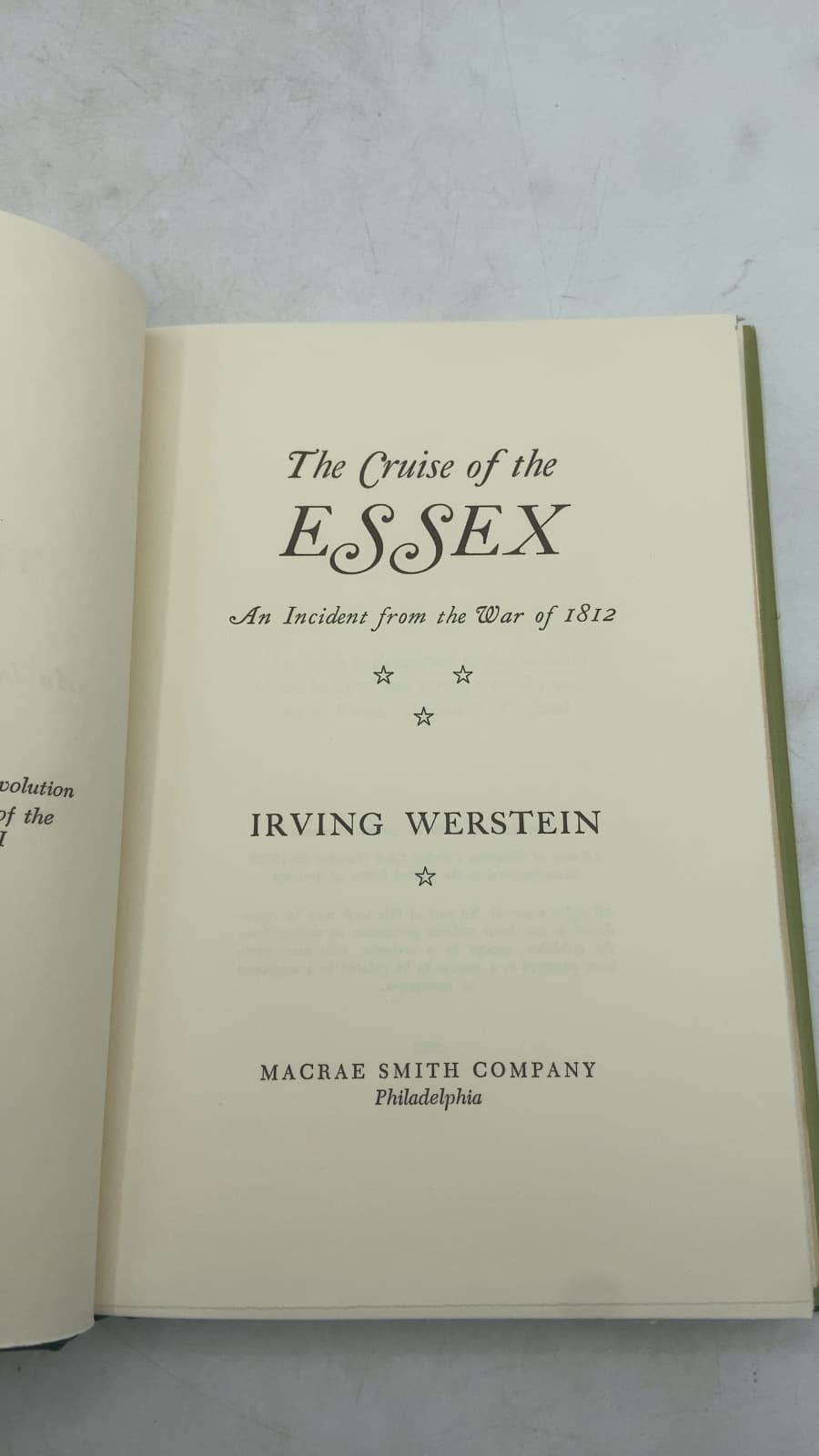The Cruise of the ESSEX: An Incident from the War of 1812 by Irving Werstein - title page