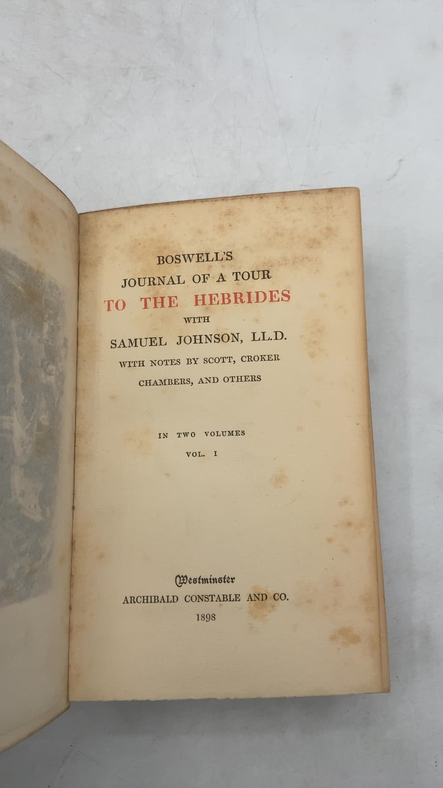 Boswell's Journal of a Tour to the Hebrides with Samuel Johnson, LL.D. by Samuel Johnson, LL.D. - title page