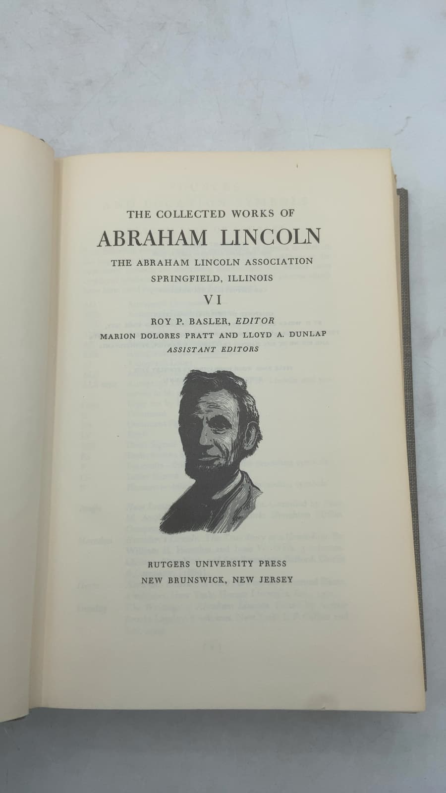 The Collected Works of Abraham Lincoln VI by Roy P. Basler, Editor - title page