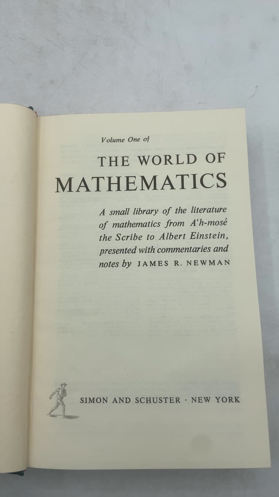 The World of Mathematics, Volume One by James R. Newman - title page