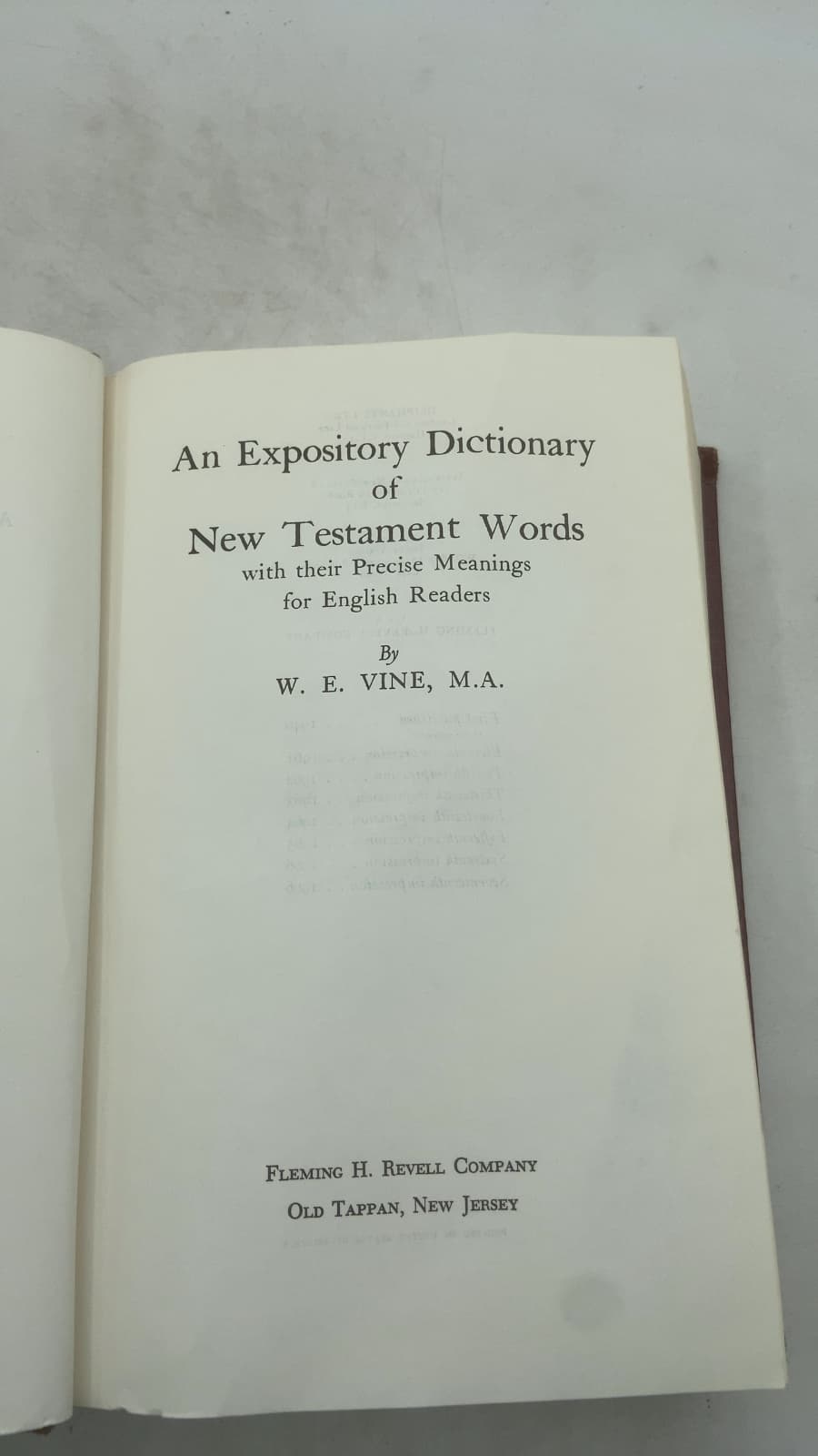 An Expository Dictionary of New Testament Words by W. E. Vine, M.A. - title page
