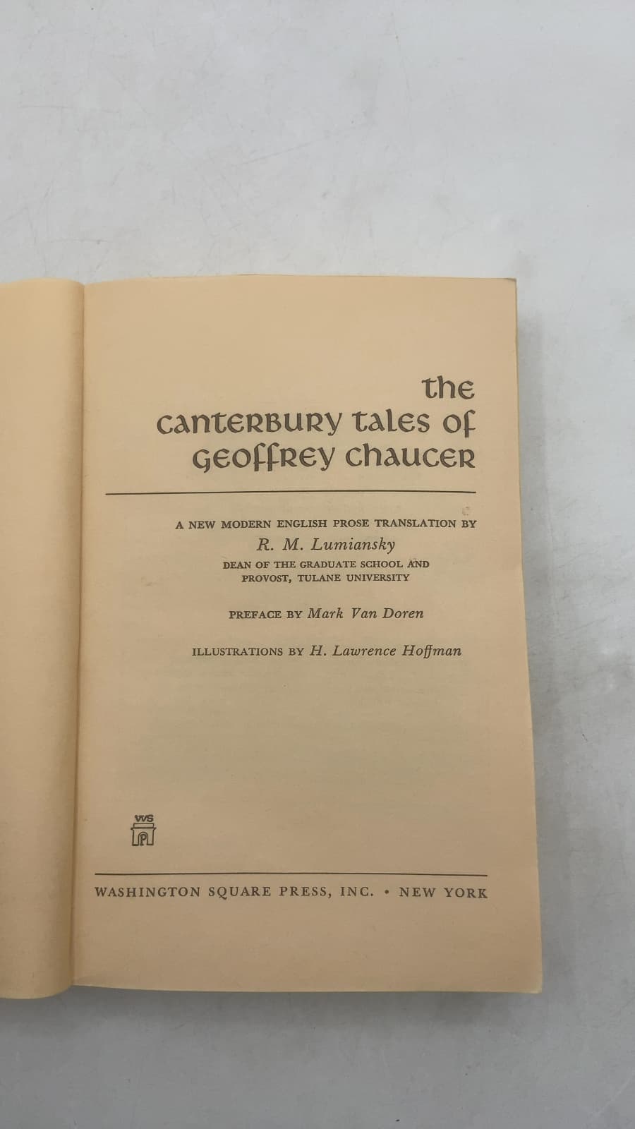 The Canterbury Tales of Geoffrey Chaucer by Geoffrey Chaucer (translated by R. M. Lumiansky) - title page