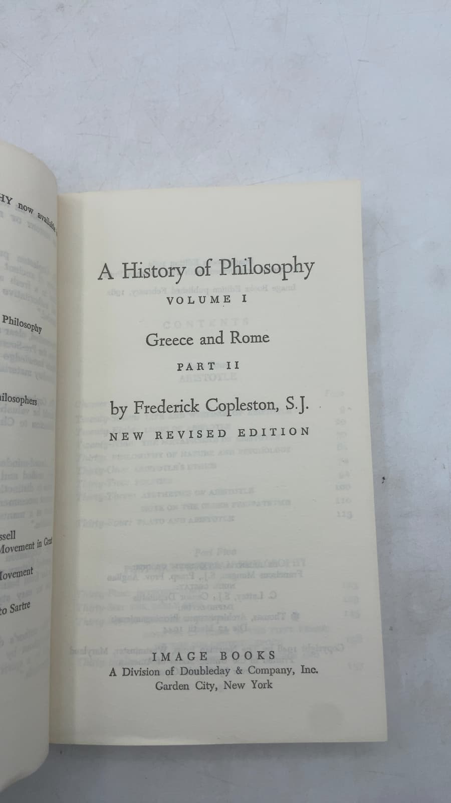 A History of Philosophy: Volume I Greece & Rome Part II by Frederick Copleston, S.J. - title page