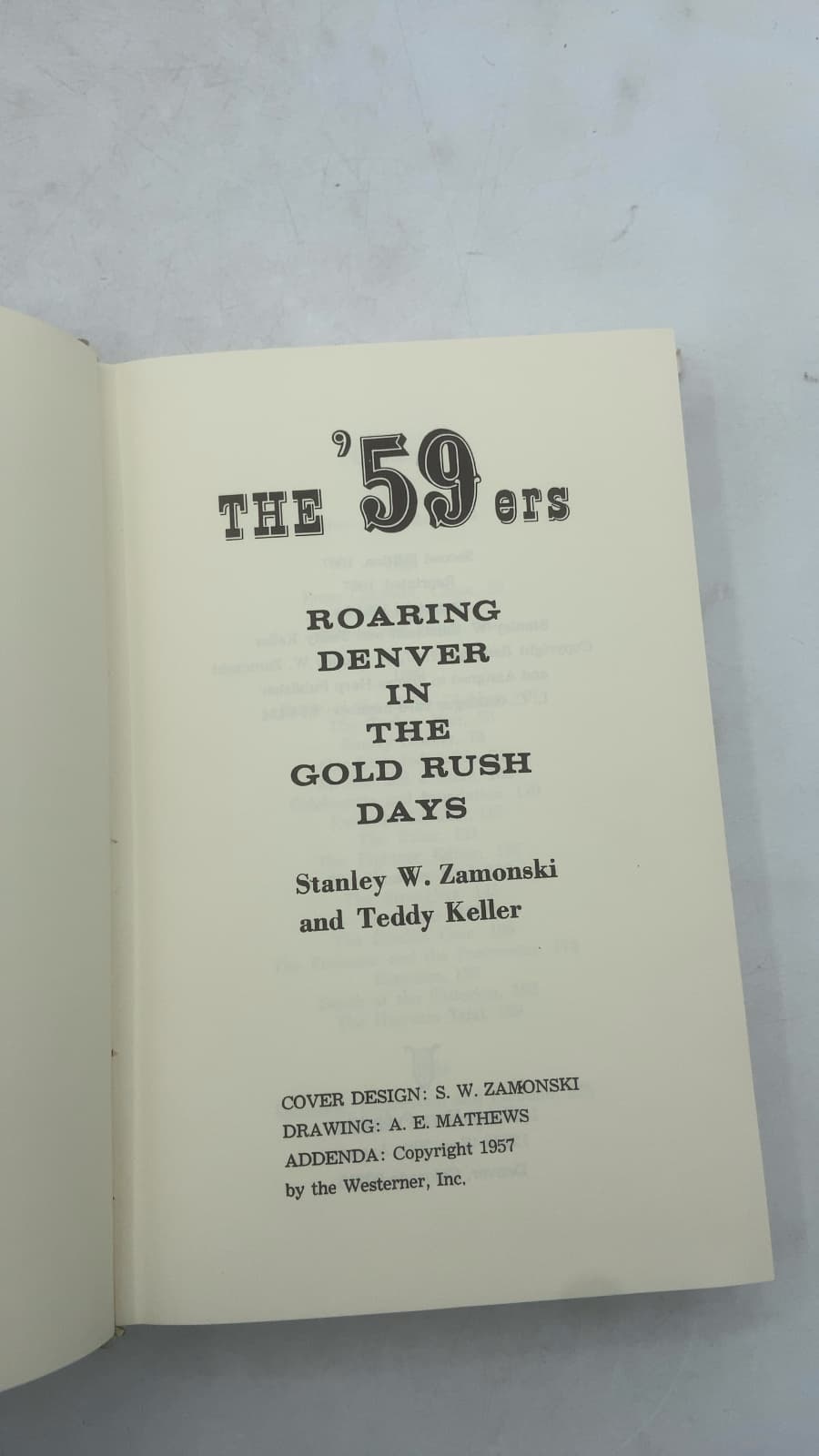THE '59ers Roaring Denver IN THE Gold Rush Days by Stanley W. Zamonski and Teddy Keller - title page