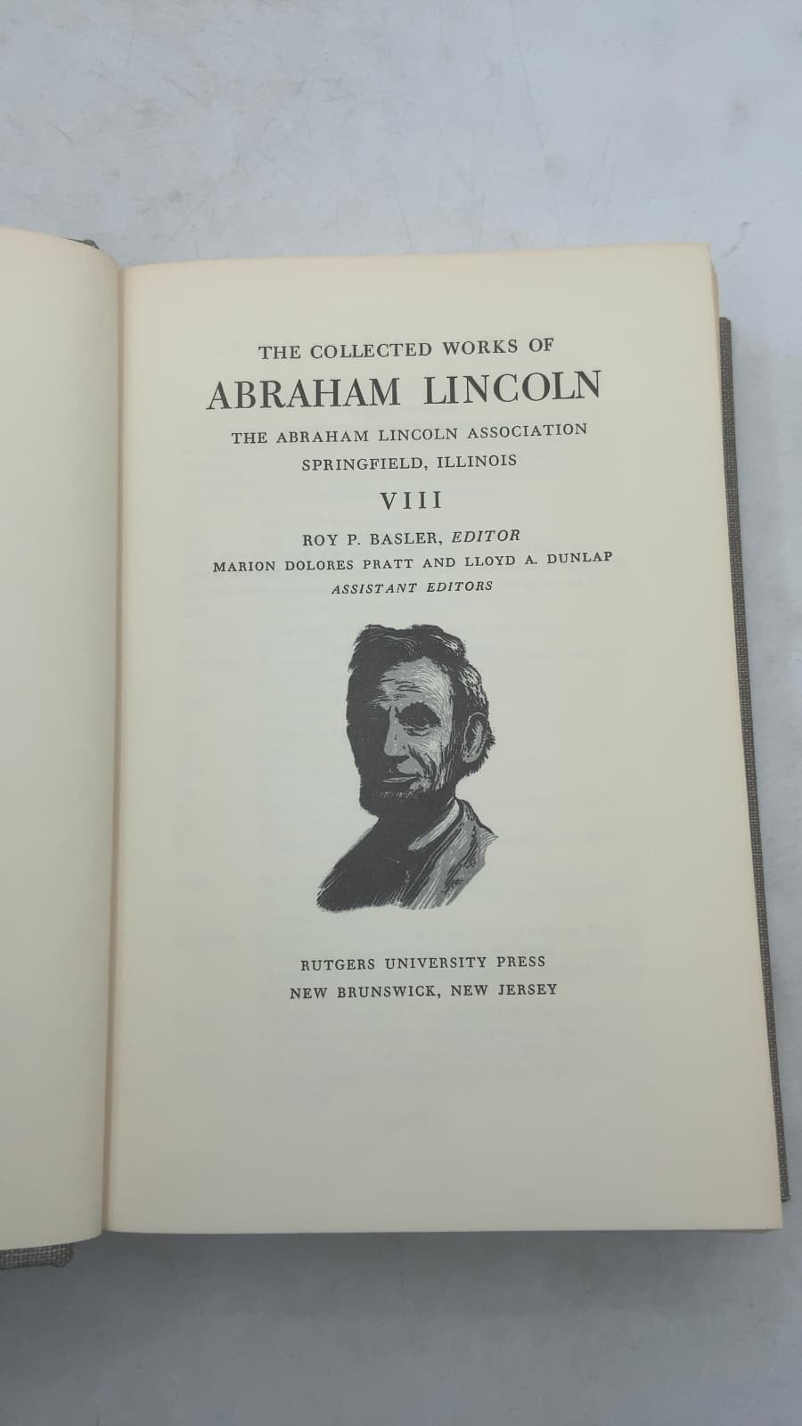 The Collected Works of Abraham Lincoln VIII by Abraham Lincoln (Roy P. Basler, Editor) - title page
