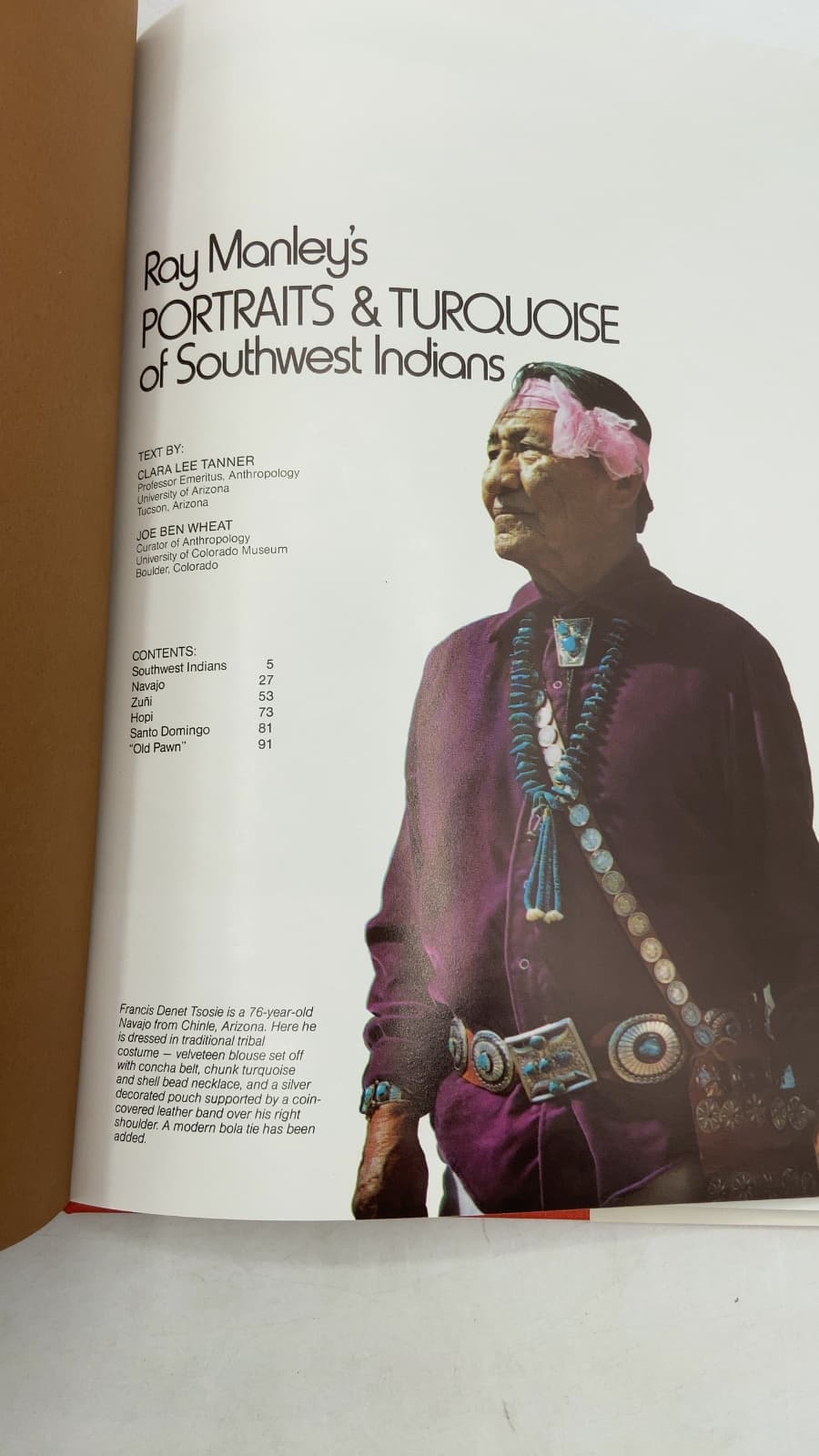 Ray Manley's Portraits & Turquoise of Southwest Indians by Clara Lee Tanner and Joe Ben Wheat - title page