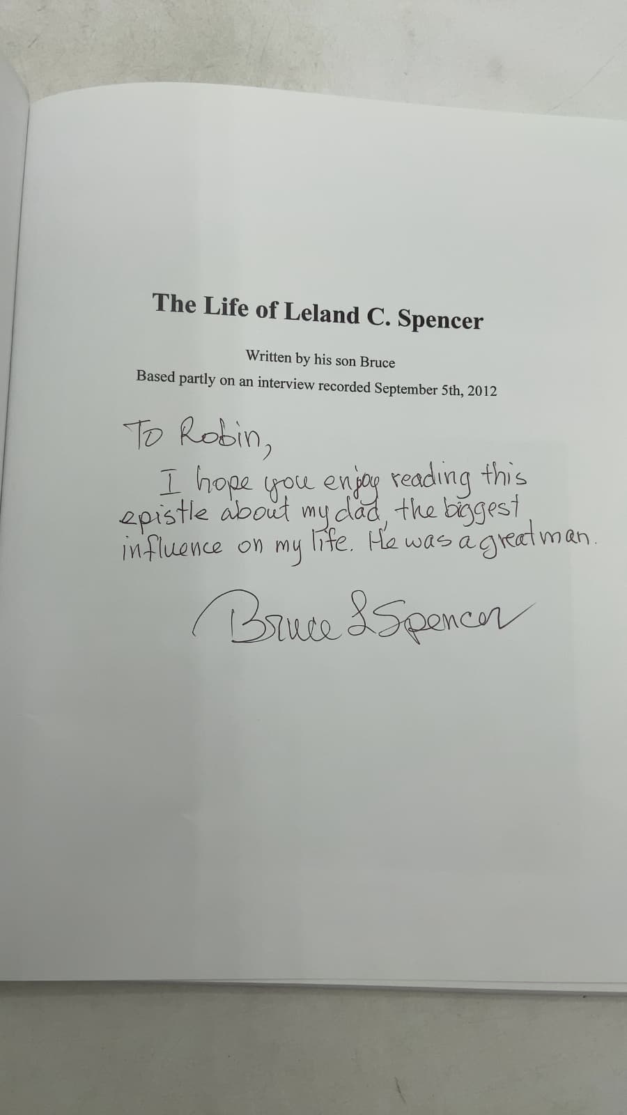 "I've Been Lucky All My Life!": The Life Story of Leland Spencer by Bruce L. Spencer - title page