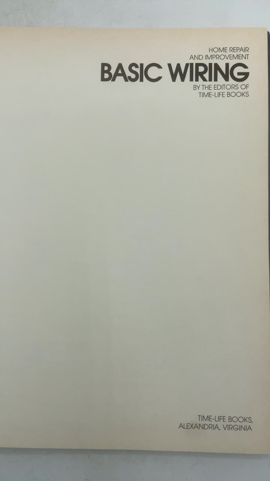 Basic Wiring by The Editors of Time-Life Books - title page