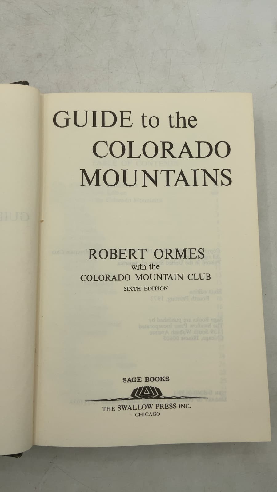 Guide to the Colorado Mountains by Robert Ormes with the Colorado Mountain Club - title page
