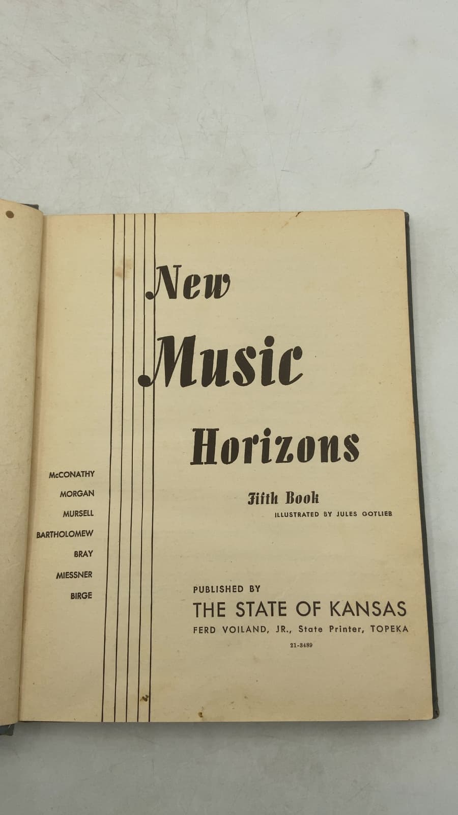 New Music Horizons: Fifth Book by McConathy, Morgan, Mursell, Bartholomew, Bray, Miessner, Birge - title page