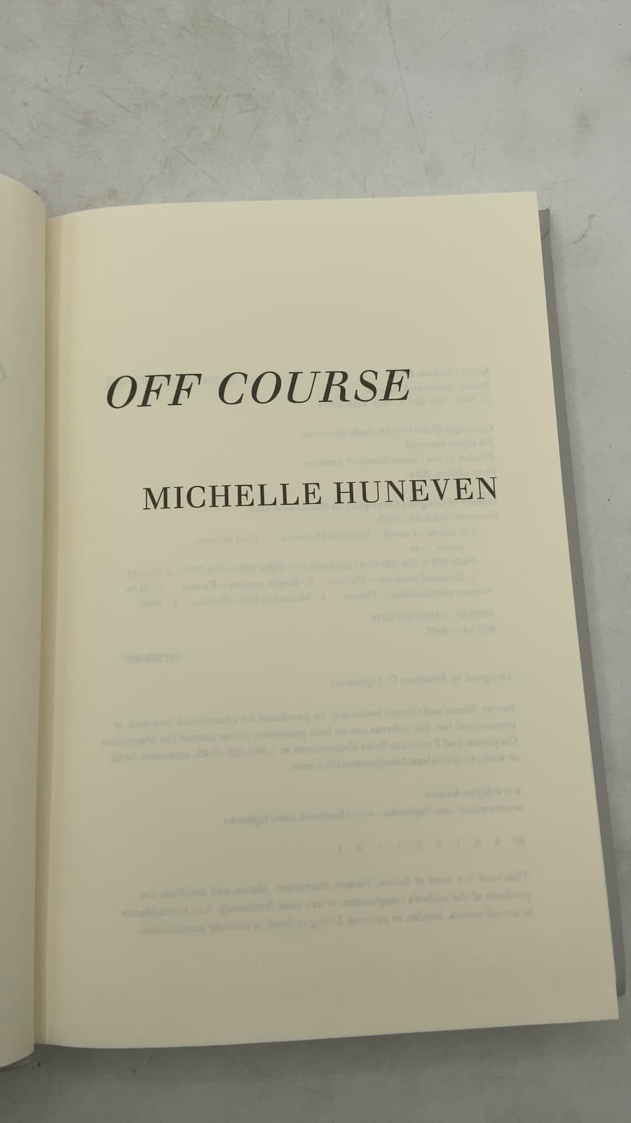 OFF Course by Michelle Huneven - title page